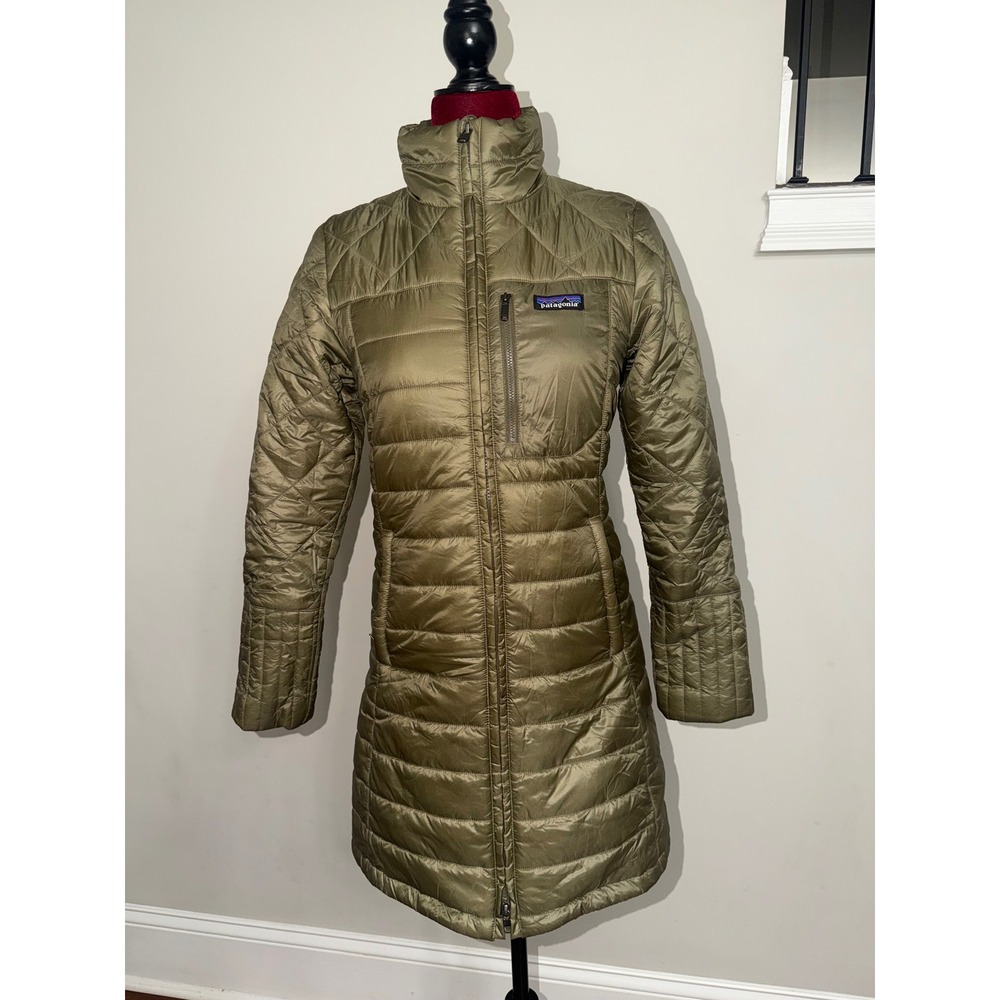 Patagonia Nano Puff Parka Womens XS Olive Green Quilted Insulated Jacket Coat